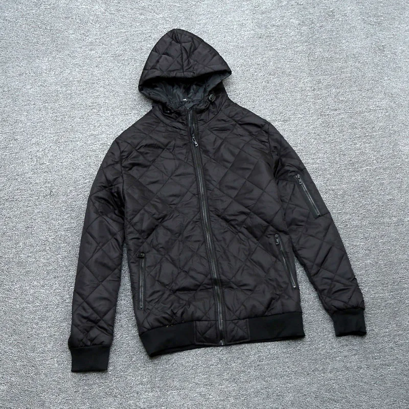 جاكيت رجالي شتوي دافئ من القطن السميك بنمط الماس على الطراز الأمريكي القديم من كولبار، معطف مبطن بالقطن مع غطاء للرأس، تصميم ...