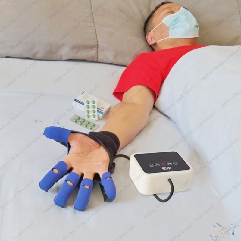 Rehabilitation Training Equipment for Stroke Hemiplegia, Five Finger Electric Robot Rehabilitation Gloves, Extension Gripper