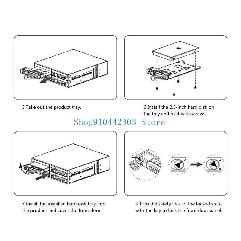 L4MD الألومنيوم القرص الصلب محول حامل قوس للكمبيوتر 4x2.5 بوصة SSD قفص #5