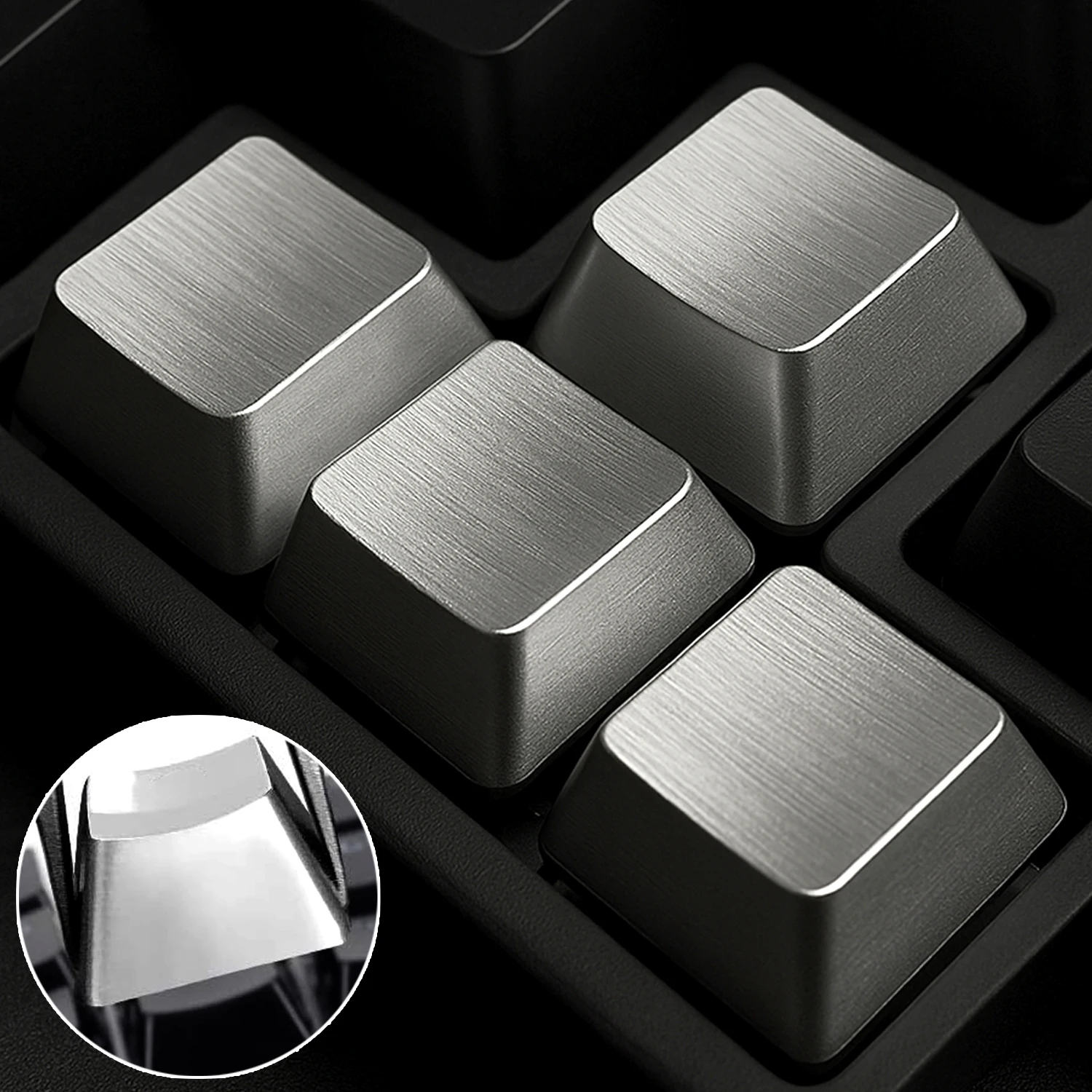 1/2/3 Luxury Aluminum Alloy Gaming Keyboards Keycaps Universal Metal Silver Mechanical Keyboards Modifiers with Key Puller
