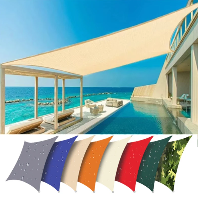 

Waterproof Rectangular Shade Sail Polyester Grey Beige Outdoor Awning Cover Canopy Camping Balcony