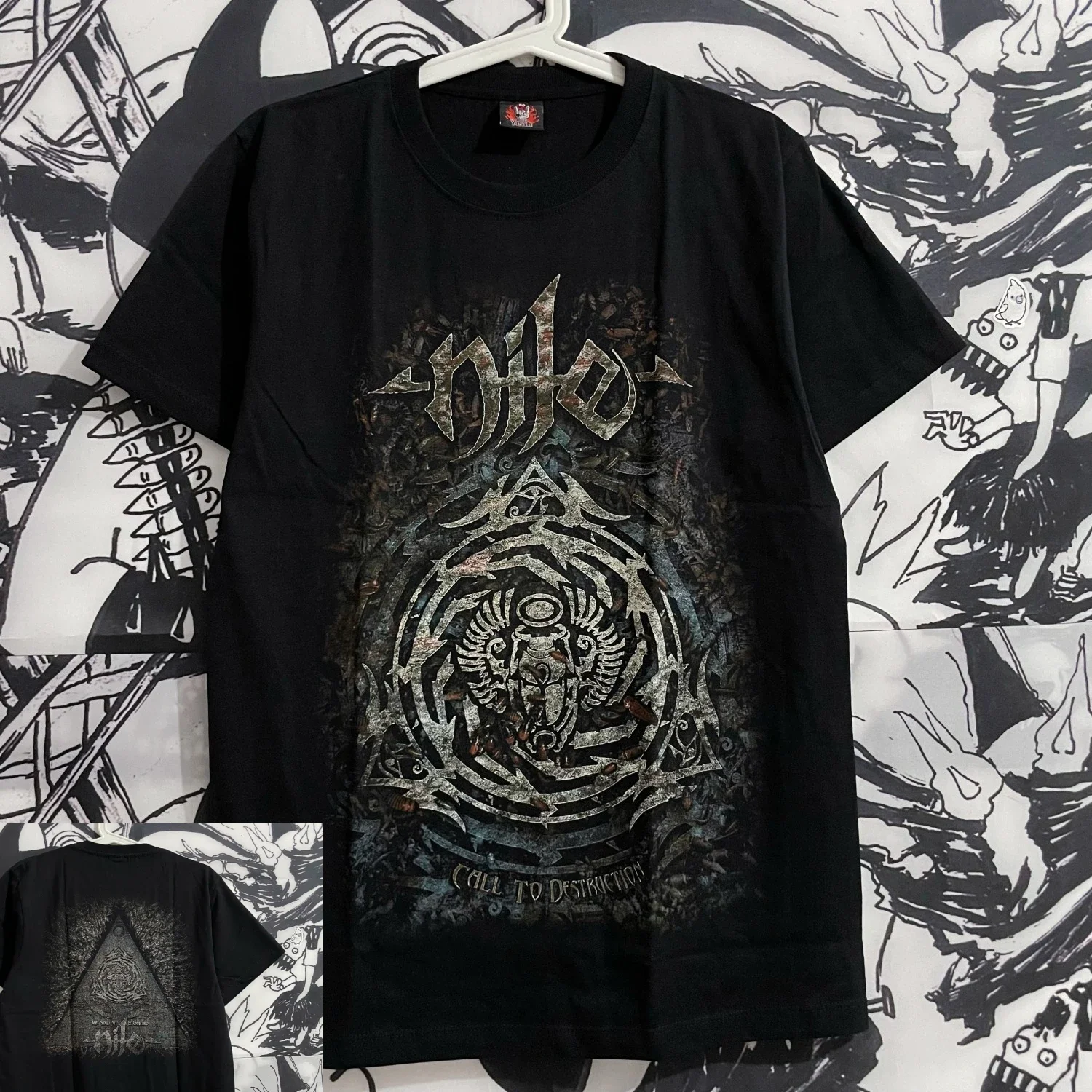 

NILE Band's American High Street Devil Dark Style Skull Rock Casual Loose Men's Short-sleeved T-shirt Women's Couple Style E-3