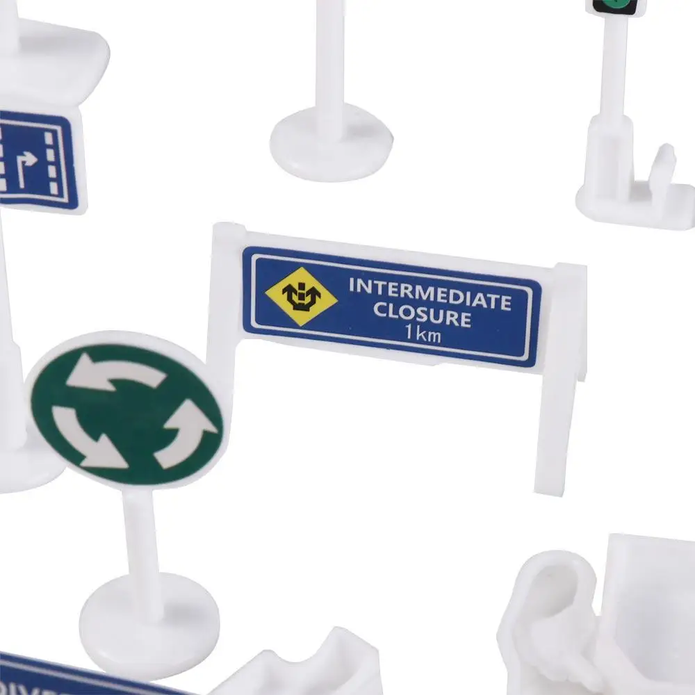 Modelos de sinal de trânsito para estacionamento, folha de estrada, semáforo, barreira de trânsito, construção educacional, cones de sinal de rua, brinquedo infantil