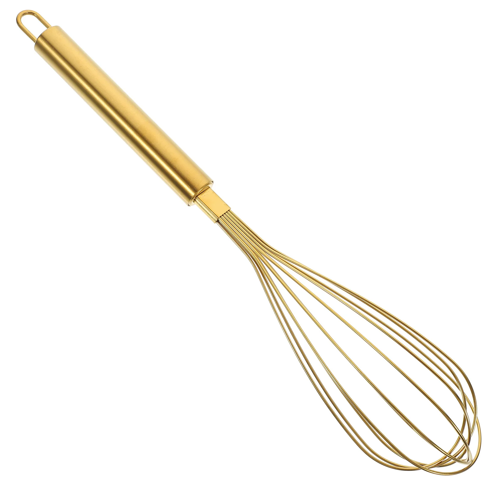 

Stainless Steel Golden Manual Egg Beater Multi-use Whisk Kitchen Metal Polished Cake Tools