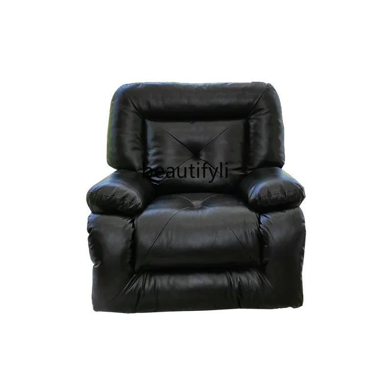 Single sofa space first-class function sofa cabin living room leisure rocking chair leather lazy sofa can sleep and lie down