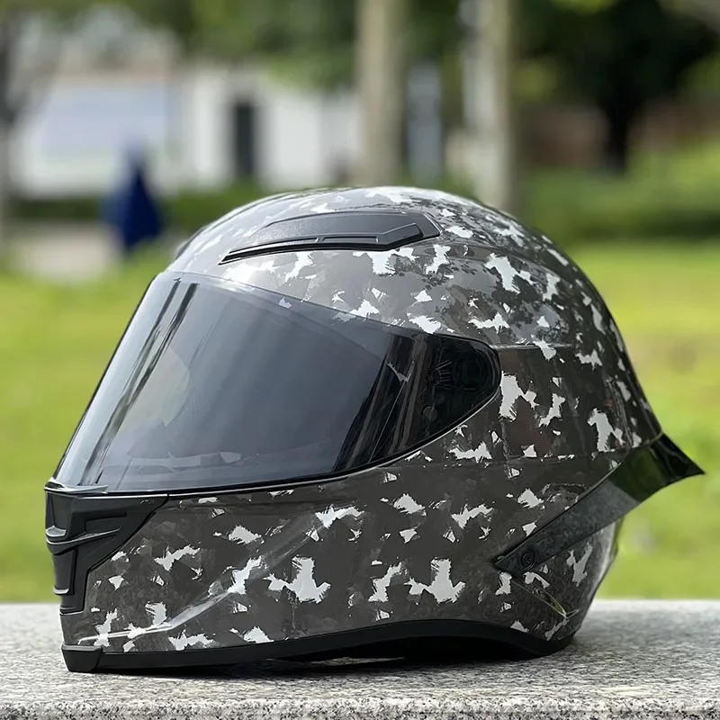 

Full Face Helmet With Big Spoiler Original Brand Ice Flower Helmet Off Road Winter Season Motorcycle Racing Helmet ECE Approved