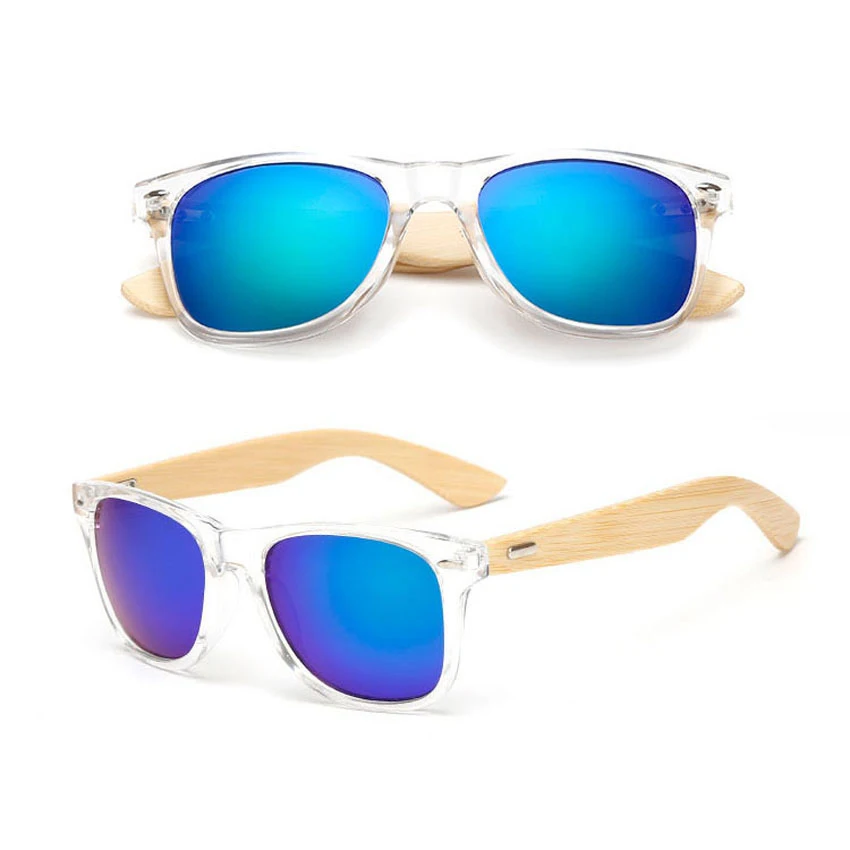 

FOENIXSONG Chic Sunglasses UV400 80s Fashion Bamboo Wood Sun Glasses Women Men AC1501