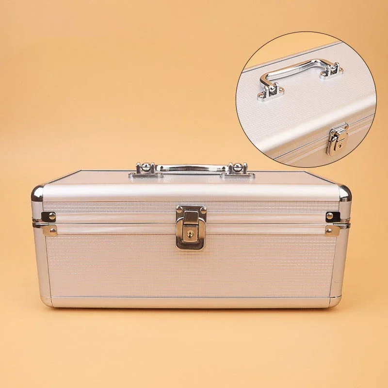 Aluminum Suitcase Waterproof Case Hard Empty Tool Boxs Double Layers Ear Cleaning Tool Storage Box Professional Parts Organizer