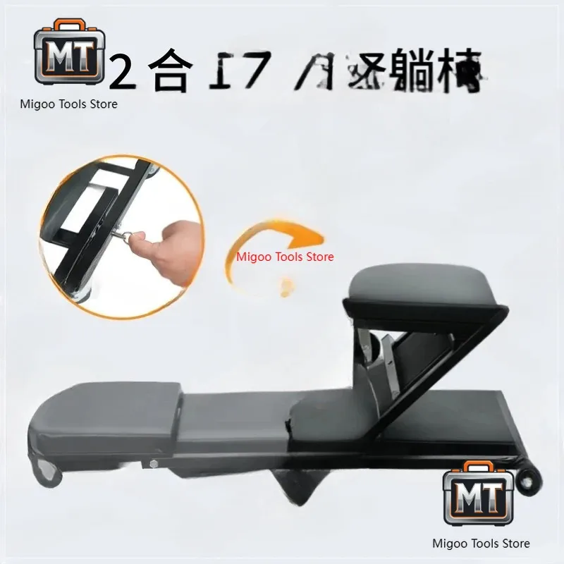 Folding Repair Bed Maintenance Work Chair Auto Workshop Bench Wheels Car Creeper Roller Seat