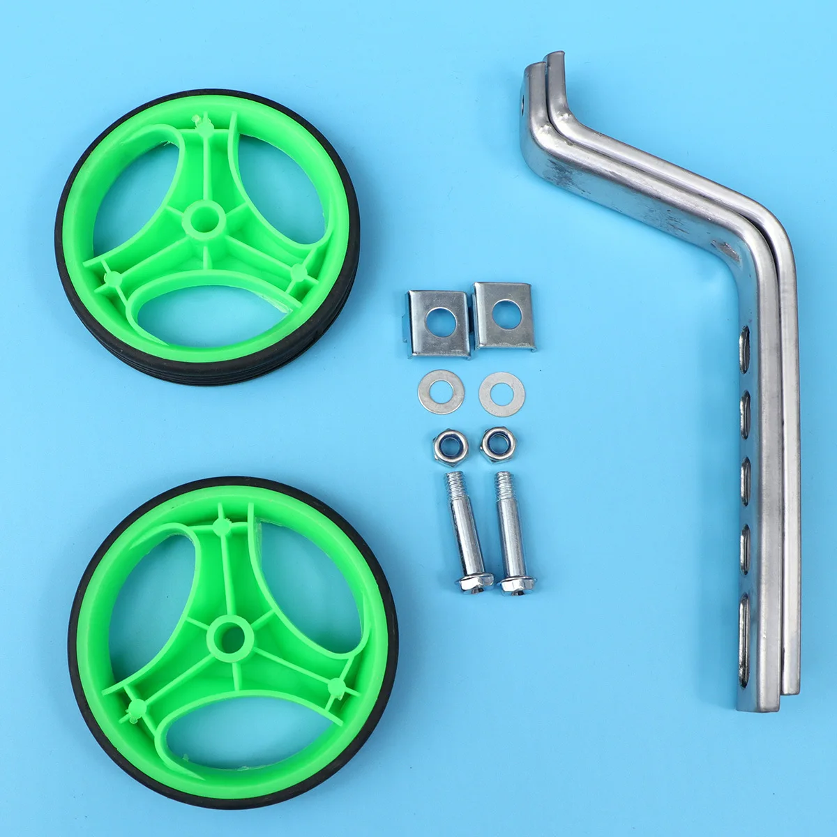 

1 Set Of 12 Inch Green Durable Mute Kids Bike Training Wheels Flashing Auxiliary Wheel For Child Bicycle Balance Support Riding