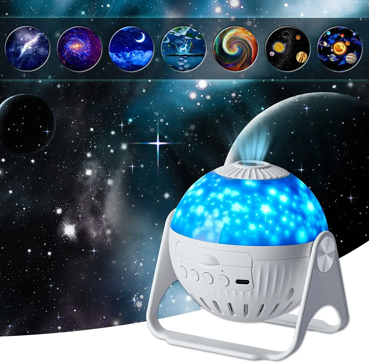 LED Night Light Galaxy Projector Starry Sky Projector 360° Rotate Planetarium Lamp For Kids Bedroom Valentines Day Gift Wedding