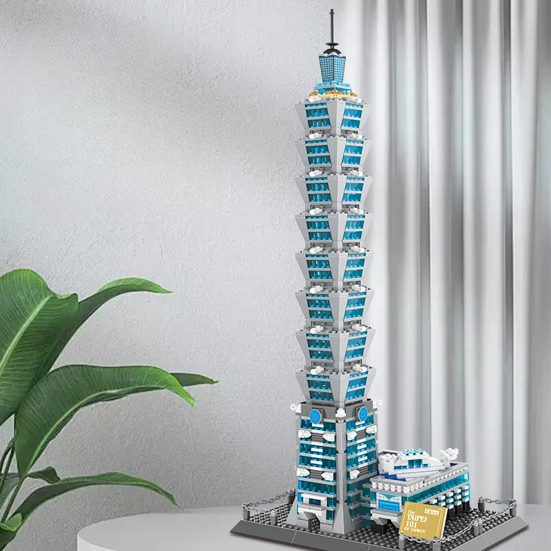 

MOC China Taipei 101 Building Domestic Small Particle Building Block Assembly Ornament Children's Educational Bricks Toys
