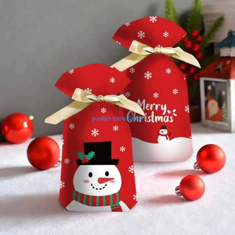 

50LB 50pcs/set Christmas Candy Bags PEVA Cartoon Santa Snowman Gift Bags