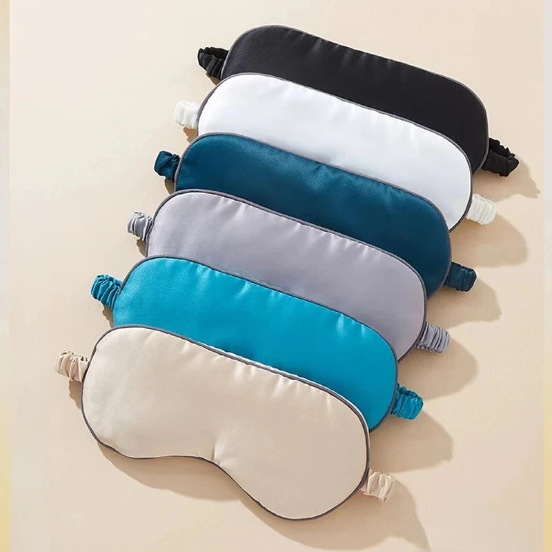 เสี่ยวหมี่ผ้าปิดตาเลียนแบบผ้าไหมที่บังแดดและนอนหลับที่ปิดตาอุปกรณ์ดูแลดวงตาเพื่อความผ่อนคลายเวลาเดินทางเพื่อสุขภาพอุปกรณ์ป้องกันดวงตาขณะนอนหลับ