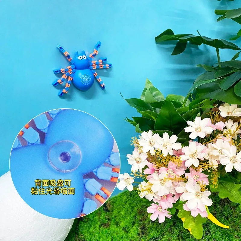 1 قطعة محاكاة كبيرة العنكبوت الميكانيكية تململ لعبة تحويل أحمق المسار سبينر العنكبوت نموذج لعب الأطفال الضغط اللعب #3