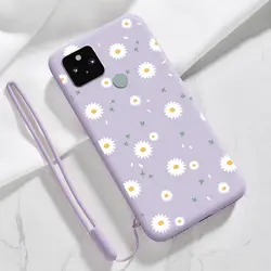 Pixel 5 White Flower Bracelet Silicone Phone Case For Google Pixel 5 3XL 3A 4 4A 6 6A 7 7A 7Pro 8 8Pro 8A 9 9Pro 9ProXL Cover