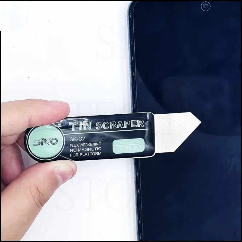 10 حزم عالية صلابة القصدير مكشطة سمك الهاتف المحمول إصلاح لحام لصق كشط سكين شقة مائل الفم شفرة أدوات يدوية