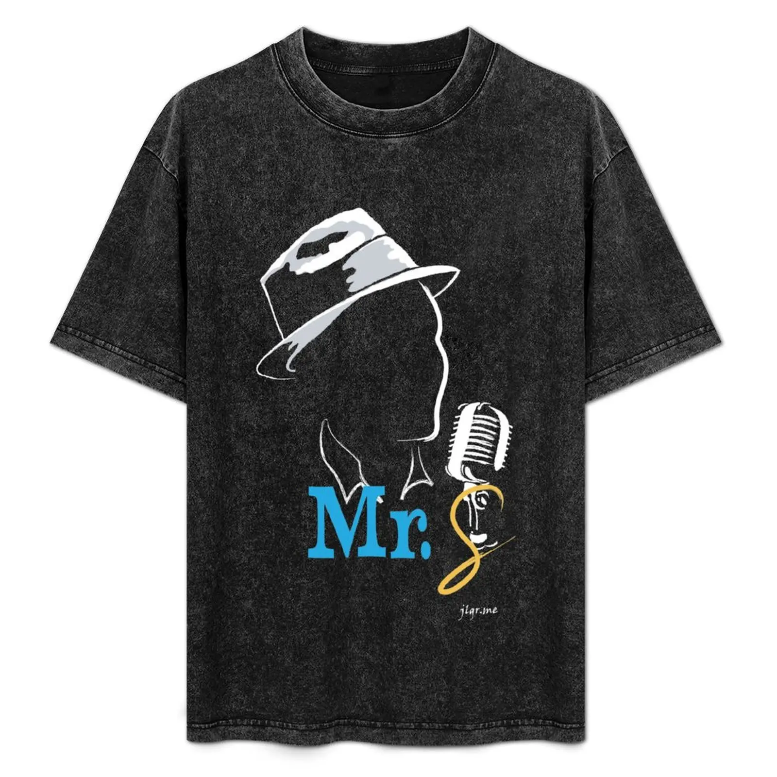 Sinatra Mr. S The Voice Design T-Shirt Casual All Match Short Sleeve T-Shirt