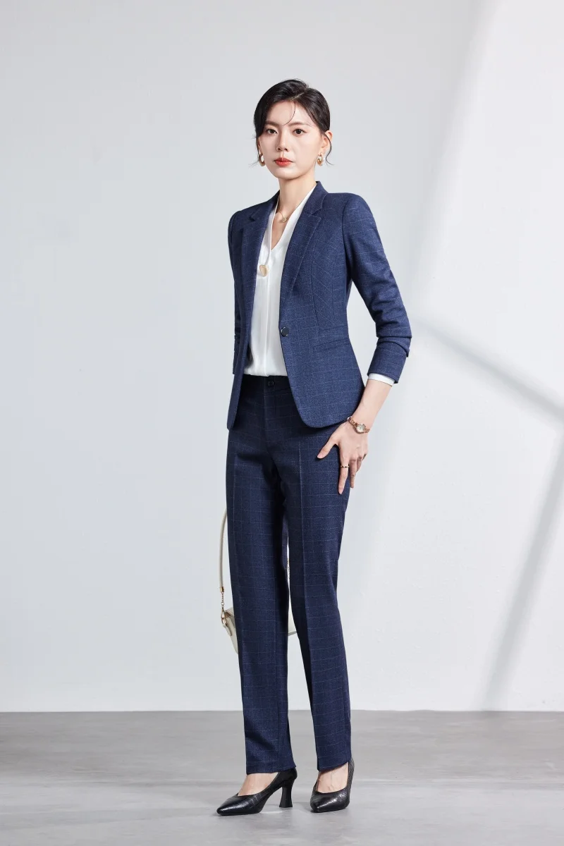 AIyssa2025 fashionable professional womens autumn and winter new suit jacket + pants two-piece set. Exude elegance and charm