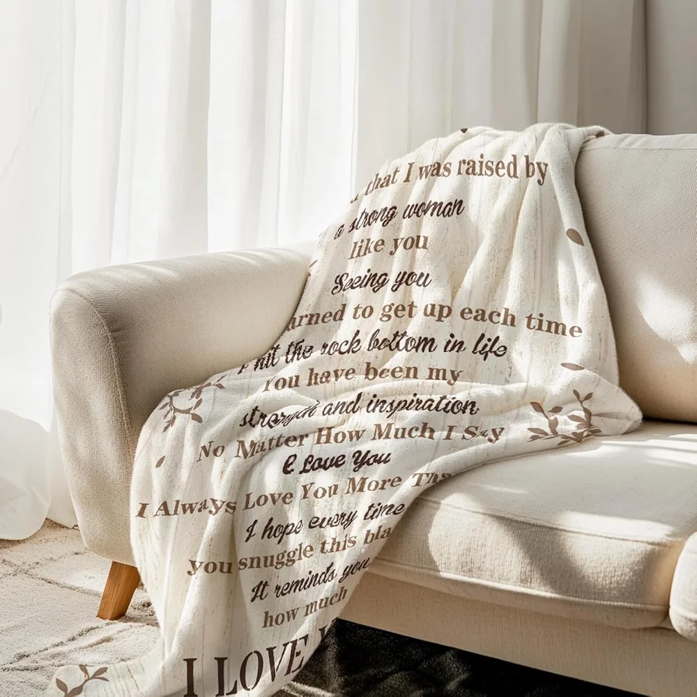 ized Name/Text Cozy Mom Blanket Gift from Daughter Son - 50