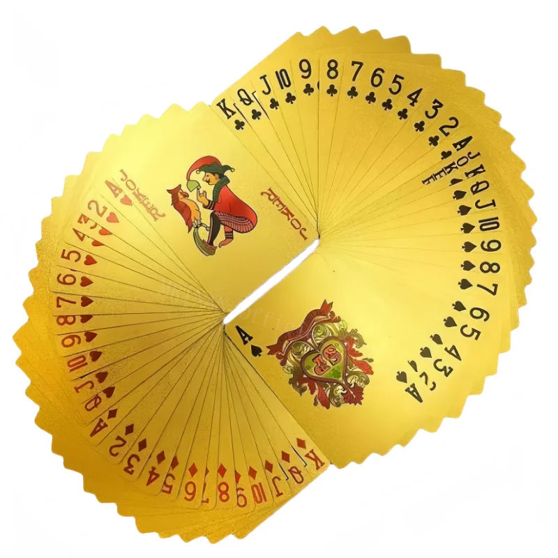 Gold Spielkarten Poker Spiel Deck Goldfolie Poker Set Plastik karte wasserdichte Karten Magie