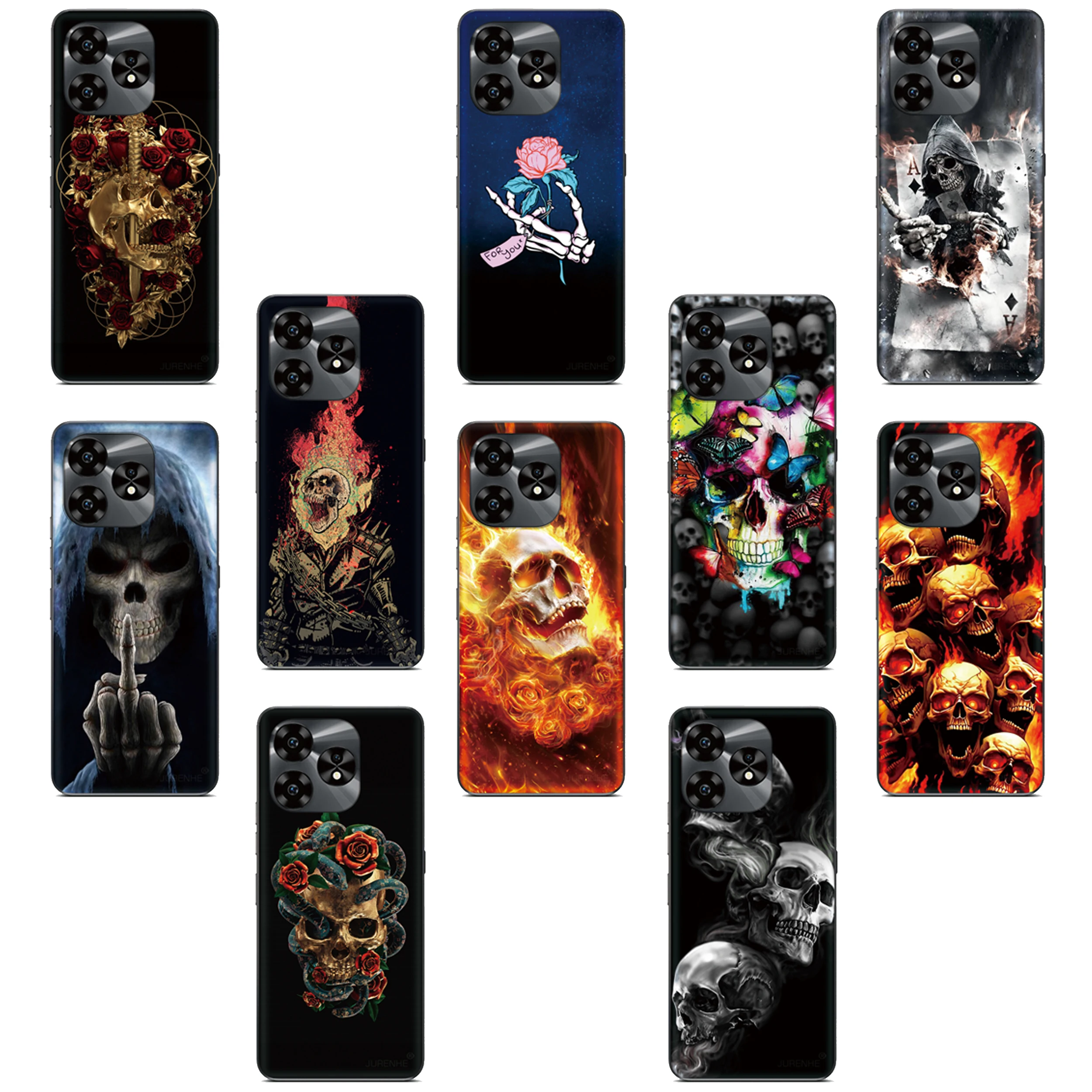 Cown Skull King Handyhülle für OPPO A6x A6T A6 A3 A5 Pro A3X A5x 4G 5G A17 A17K A80 A78 A58 A54 A76 A98 A55 A53 A2X Rückseite