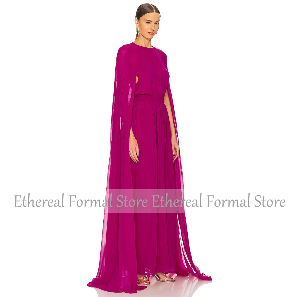 Hot Sale Women's Evening Gown A Line Evening Dress With Shawl Ankel Length Formal Party Dress 2025  Long Saudi Arabia Dress