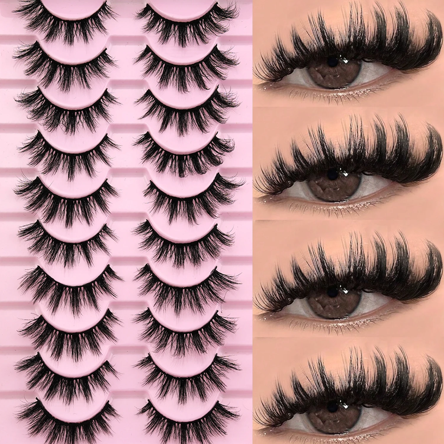 10쌍의 폭스 아이 스타일 인조 속눈썹, 3D 인조 밍 - Faux Mink Lash 리뷰 및 가격
