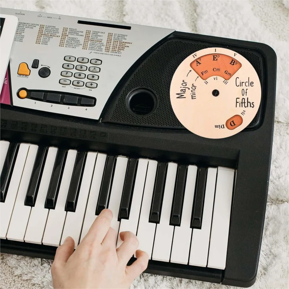 Wooden Melody Tool Round Circle of Fifths Wheel Melody Chord Tool Music Transpose Accessories For Musicians Beginners Songwriter view 3