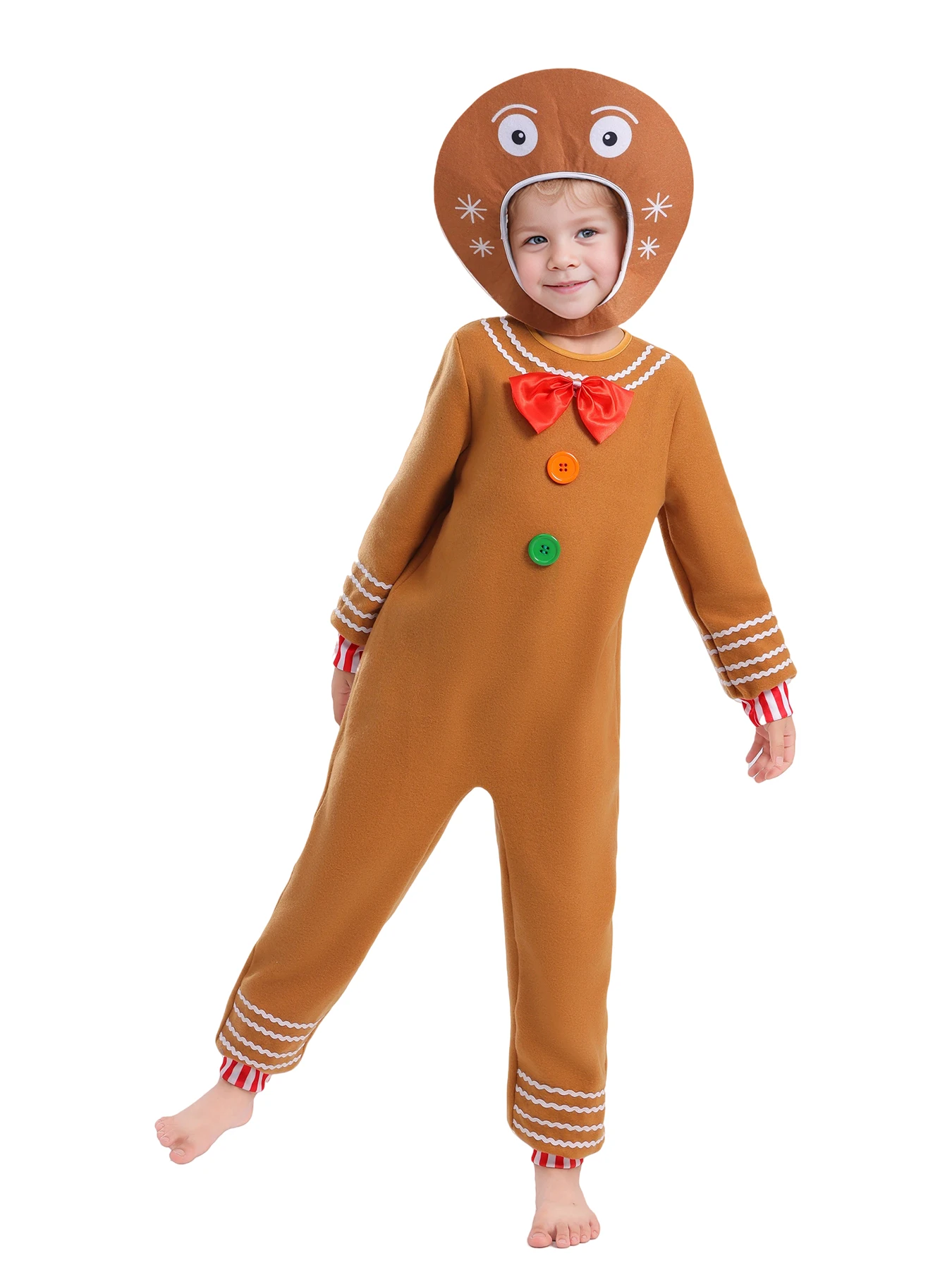Cute Gingerbread Man Costume for Kids Christmas Party 5