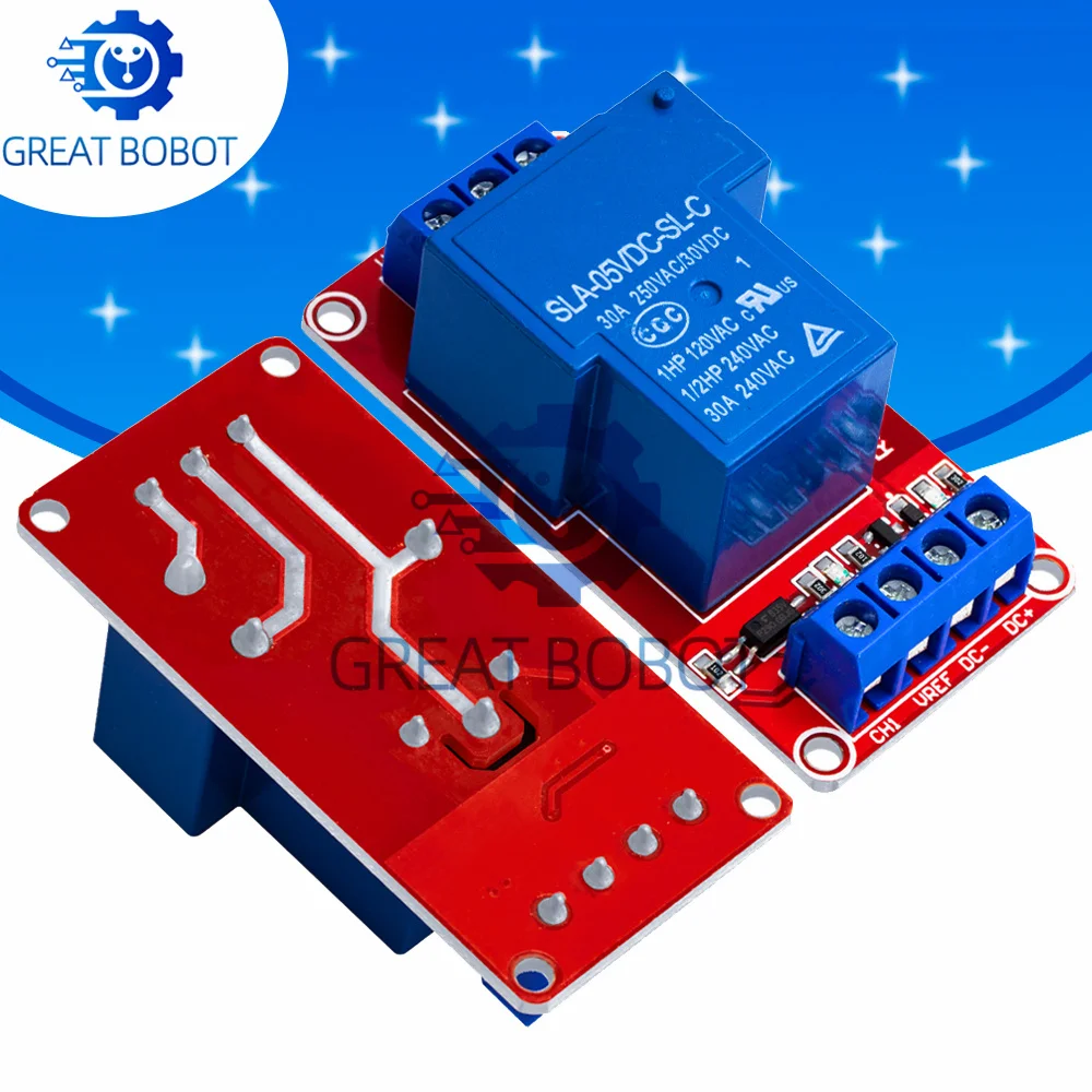 5V 12V 30A 1 Channel Relay Module Optocoupler Isolated High Low Level Trigger for Industrial Control