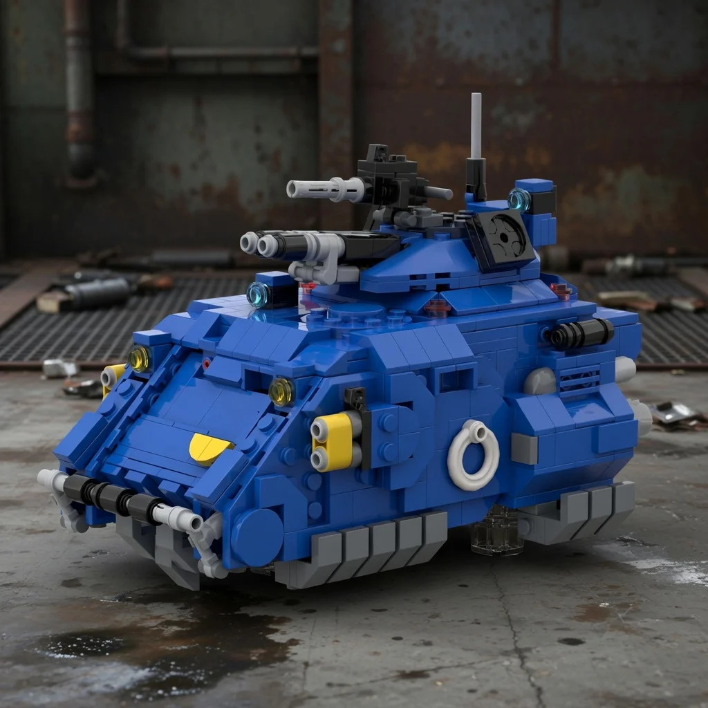 

MOC Sci-Fi Space War Heavy Tank Building Blocks Blue Armored Vehicle Model Small Bricks DIY Combat Tank Desktop Decor Adult