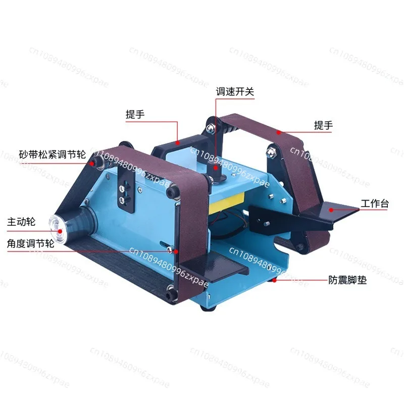Multifunctional Small Desktop Dual-Shaft Belt Sander Sanding Machine Portable Sandpaper Polishing And Sanding Tool