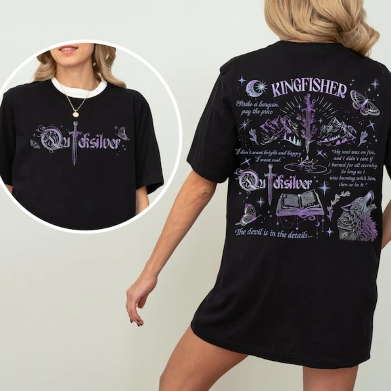 Camiseta para mujer, libro de Quicksilver de Callie Hart, camiseta de Quicksilver, camiseta Kingfisher, ropa de libros, Romantasy Merch, regalo de la fe y la alquimia