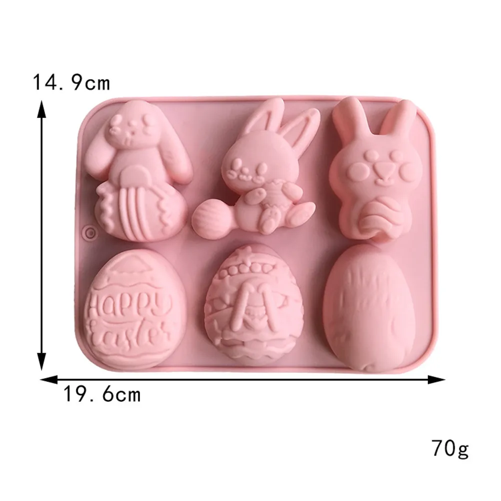 3Pcs Silicone Easter Bunny Molds for Chocolate Baking Cakes Cookies Candies Heat Resistant Dishwasher Safe Non Stick Festive