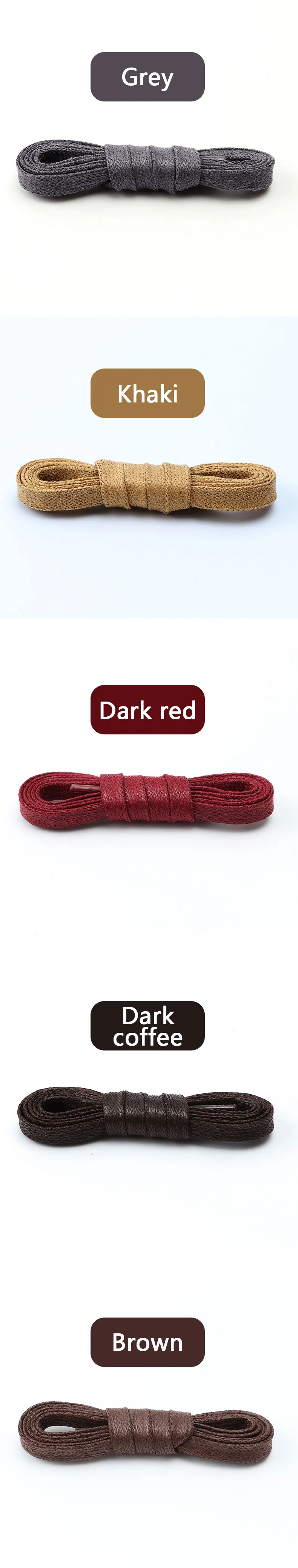 1 Paar flache Schuhbänder aus gewachster Baumwolle, 0,8 cm breit, wasserdicht, für Schuhe, Stiefel, Freizeitschuhe und Sneaker, geeignet für Damen und Herren, auch als Leder-Schuhbänder verwendbar. – Detail 10