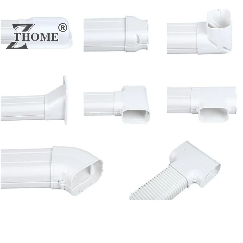 75*65mm Air Cond Lineset Cover System PVC White Coupling End Cap Cover Flat Elbow Easy To Install Wall Entry Mouth Air Cond Pip