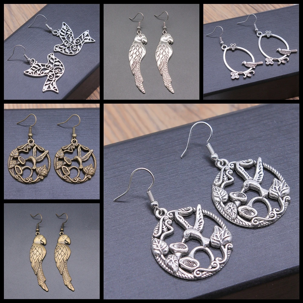 Handmade Simple Design Bird Parrot Dove Swallow Hummingbird Earrings Drop Earrings Fashion Gift