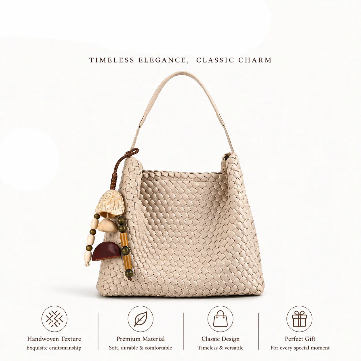 

French Style Woven Tote Bag for Women, Luxury Designer Shoulder Handbag, Soft Leather Hobo Purse, Summer Vacation Beach Bag, Han
