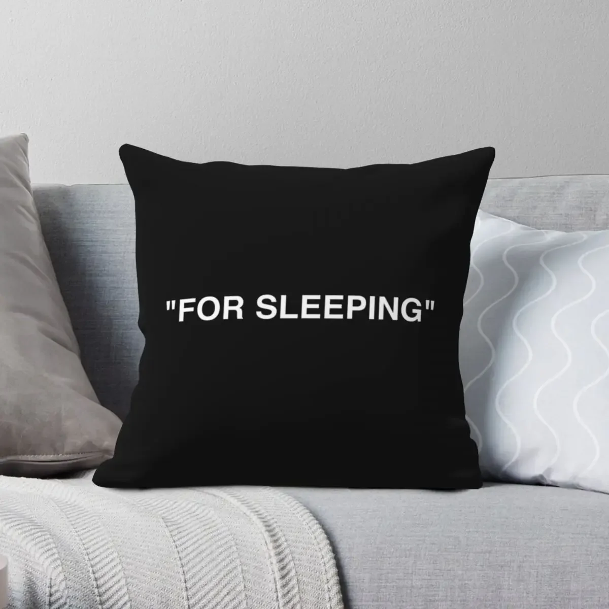 

ART - PILLOW - FOR SLEEPING LOGO WHITE Square Pillowcase Polyester Pattern Zip Decor Pillow Case Car Cushion Cover 18x18Inch