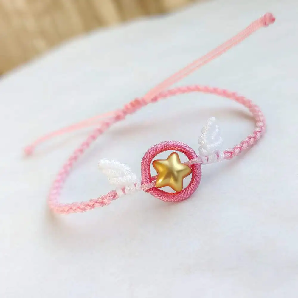 Anime Card Captor KINOMOTO SAKURA Magic Wand Star Cosplay Hand-knitted Rope Chain Bracelet Unisex Jewelry Accessories Prop