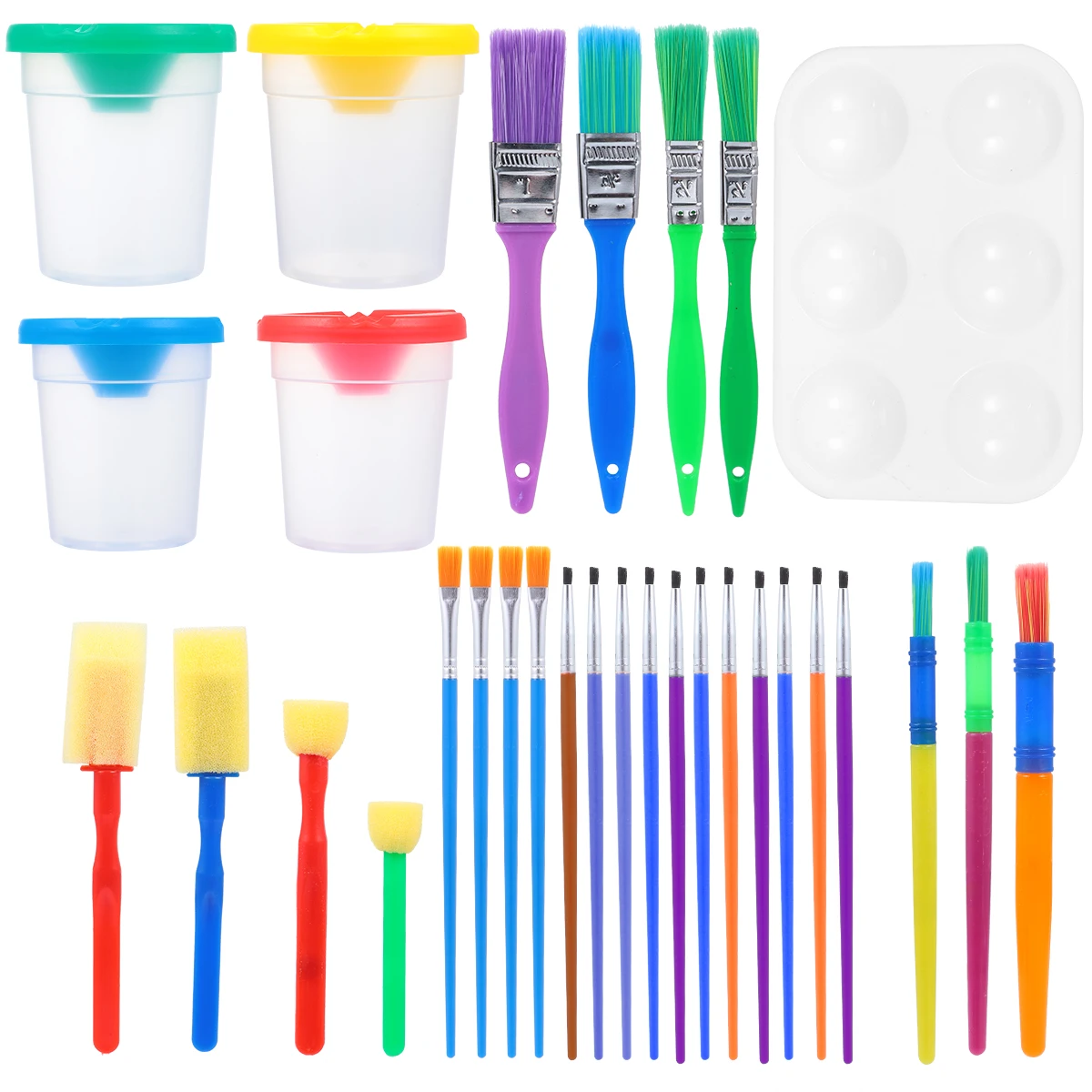 

1 set 1 Set Painting Wash Cup Set Multi Size Lids Class Supplies Durable Non Toxic Premium Material Fine Art Accessories