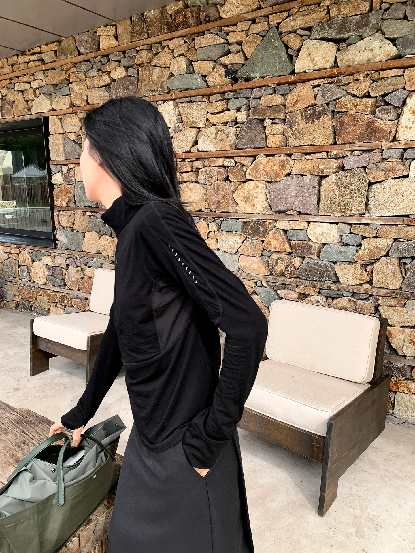 

MUALLYCHEN Lightweight Qui-Dry Slim Fit Wool Base irt f Stand Collar Outdoor Casual Sle Women's T-irt Comfortable ...