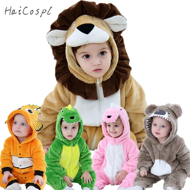 Baby Dinosaur Kigurumi Cartoon Animal Cosplay Costume Infant Toddler Child Bodysuit Jumpsuit Onesie Flannel Comfortable Clothes