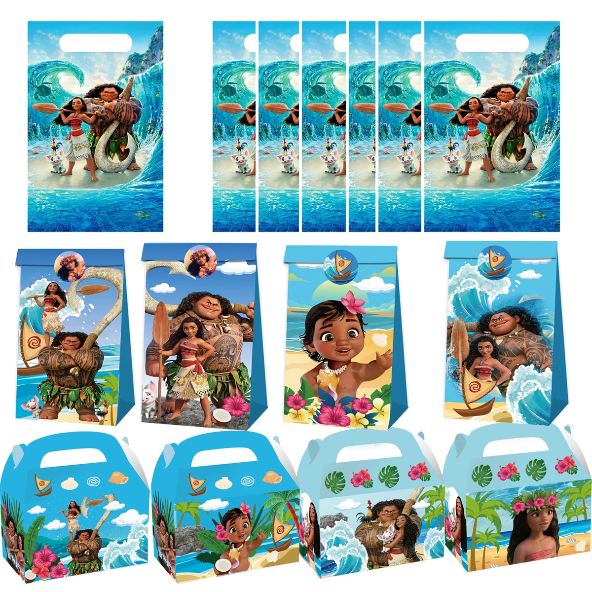 Bolsas de Regalo Moana Oceania Vaiana, Bolsas de Regalos para Fiestas de Cumpleaños, Bolsas de Dulces de Princesa, Bolsas de Golosinas, Artículos para Fiestas de Moana Maui
