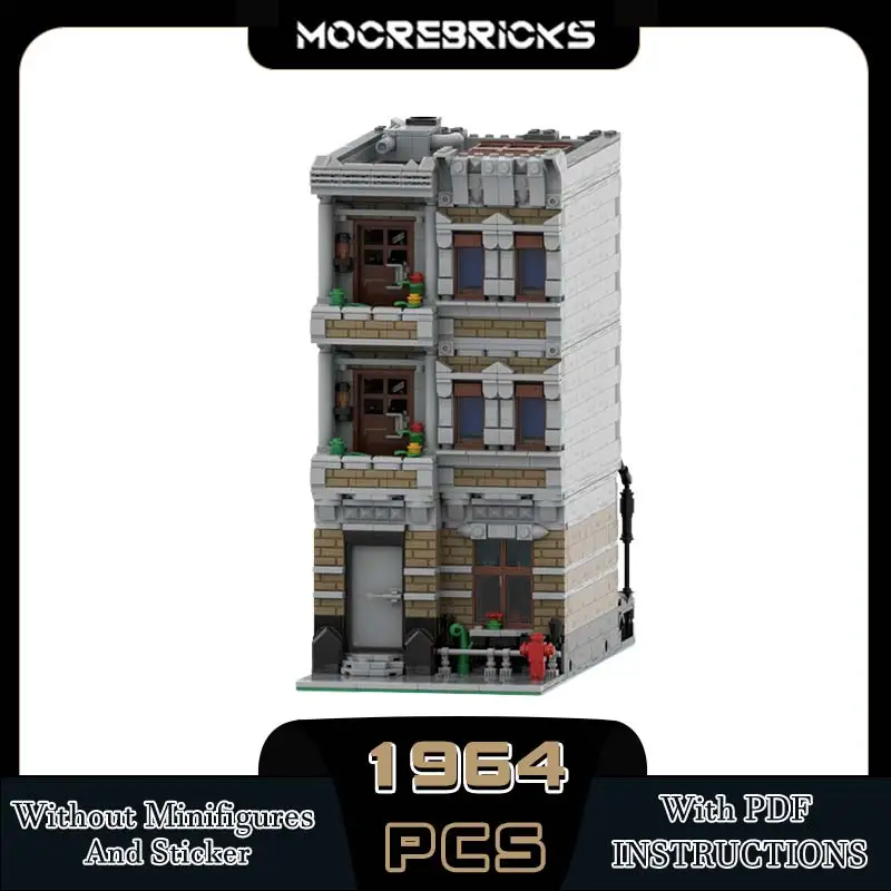 City Street View New York City Apartments Architecture Complex Modular Edifice Technology Building Blocks Model Kid's Brick Toys