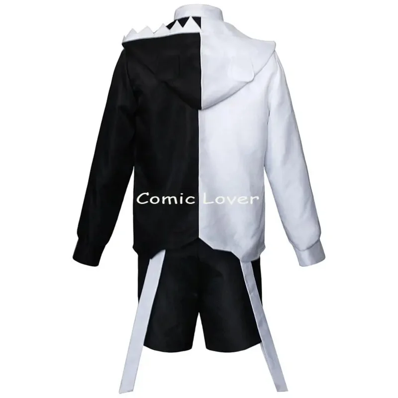 Disfraces de cosplay de Anime Danganronpa Monokuma, peluca de oso blanco y negro, trajes de uniforme de tela para fiesta de Halloween para mujeres y hombres uy5428