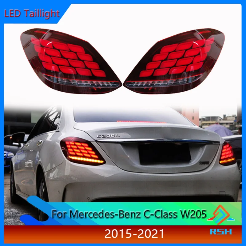 

Taillight Assembly For 2015-2021 Mercedes-Benz C-Class W205 C180 C200 Modified LED Dragon Scale Driving Rear Lamp Accessories