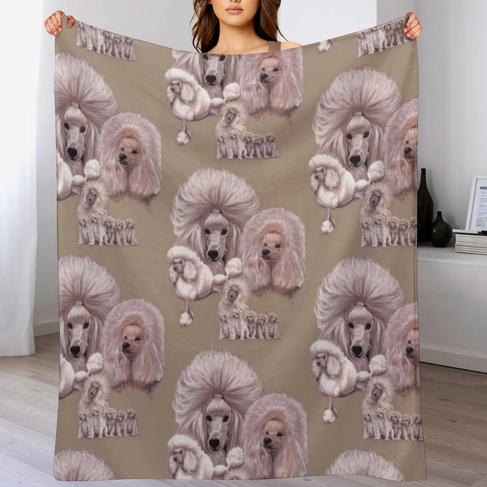 

Poodle Gallimaufry Throw Blanket Summer Flannel Bed covers Blankets