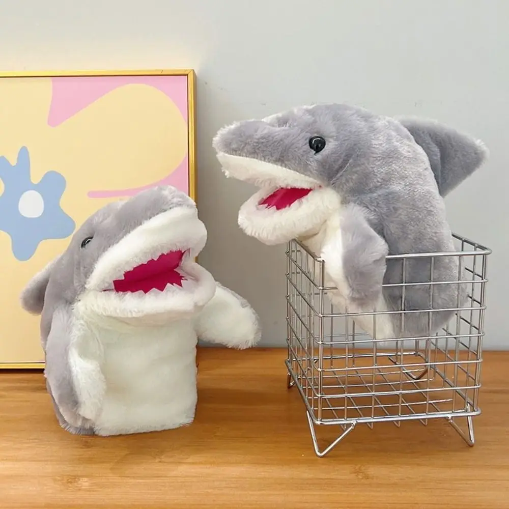 Universal Soft Shark Hand Puppet Lovely Marine Animal Cartoon Plushed Doll Puppets Cute Kids Educational Toys Simulator Game